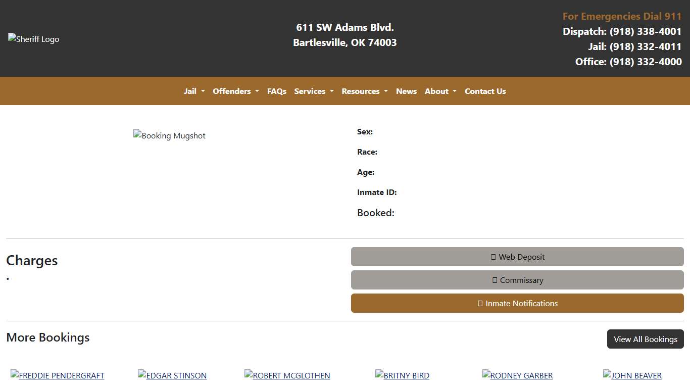 Booked at the Washington County Jail